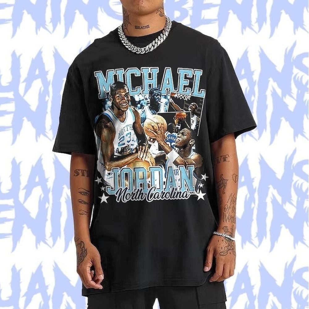Michael Jordan Unc 90S Style Vintage Bootleg Tee Graphic T Shirt